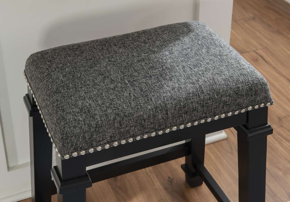 Linon Home Decor - Kennedy Black And White Tweed Backless Counter Stool - CS092BLK01U veiw 5