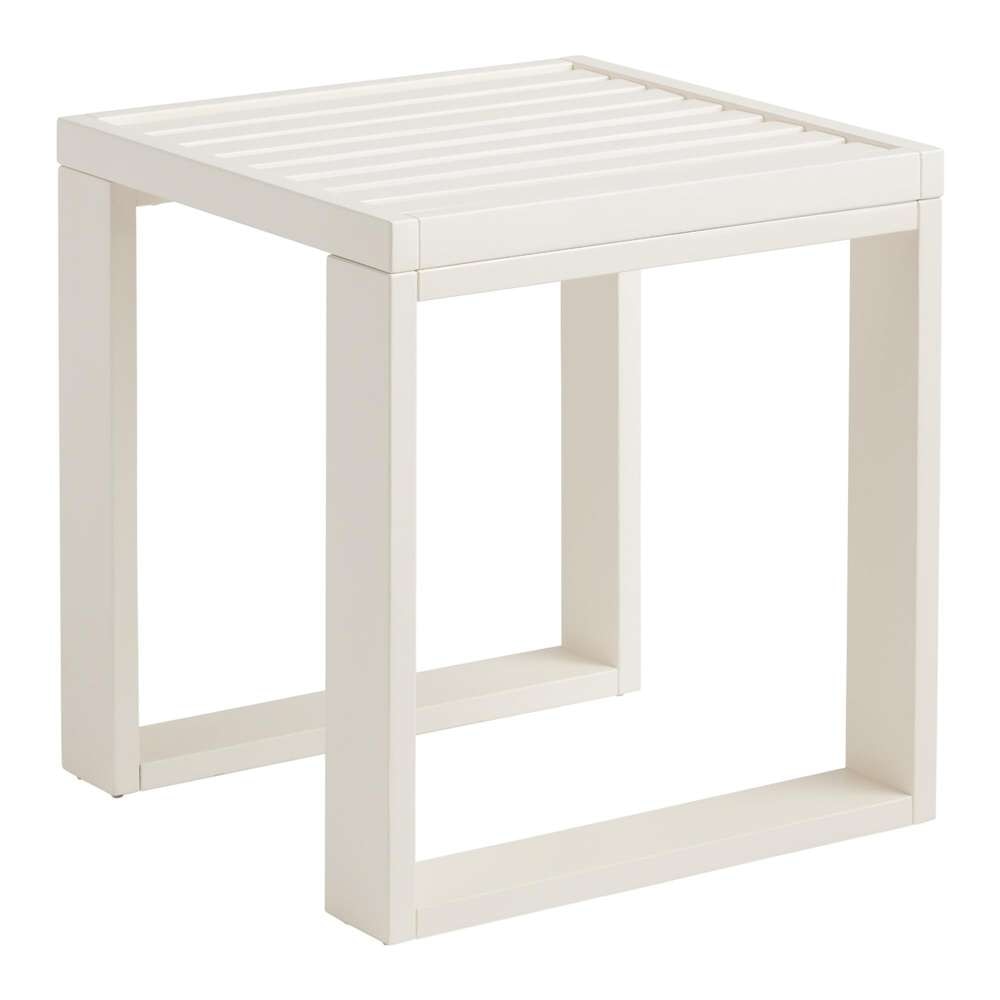 Linon Home Decor - Kessler Outdoor Side Table, Antique White - ODCP395WHP01U veiw 1