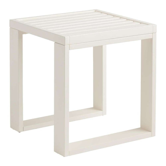Linon Home Decor - Kessler Outdoor Side Table, Antique White - ODCP395WHP01U veiw 1