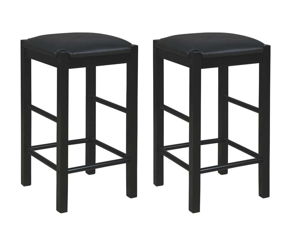 Linon Home Decor - Lancer Backless Counter Stools, Black (Set of 2) - CS252BLK02U veiw 2