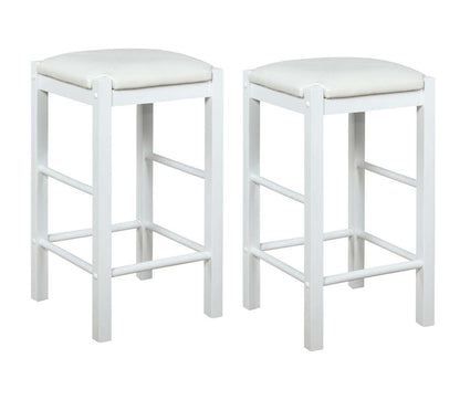 Linon Home Decor - Lancer Backless Counter Stools, White (Set of 2) - CS252WHT02U veiw 2