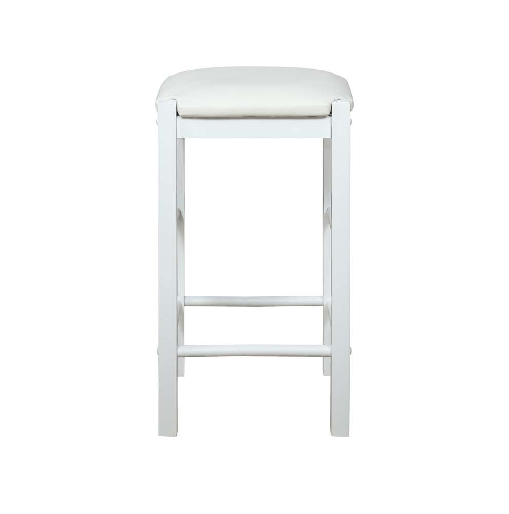 Linon Home Decor - Lancer Backless Counter Stools, White (Set of 2) - CS252WHT02U veiw 3