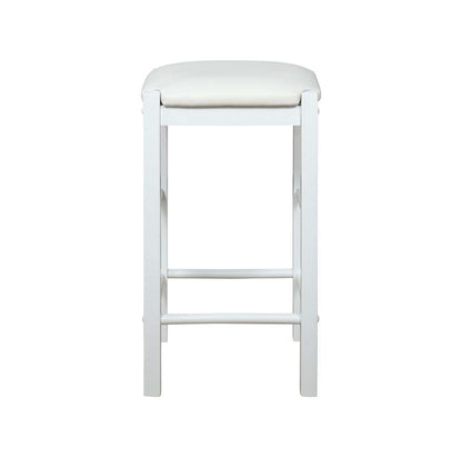 Linon Home Decor - Lancer Backless Counter Stools, White (Set of 2) - CS252WHT02U veiw 3