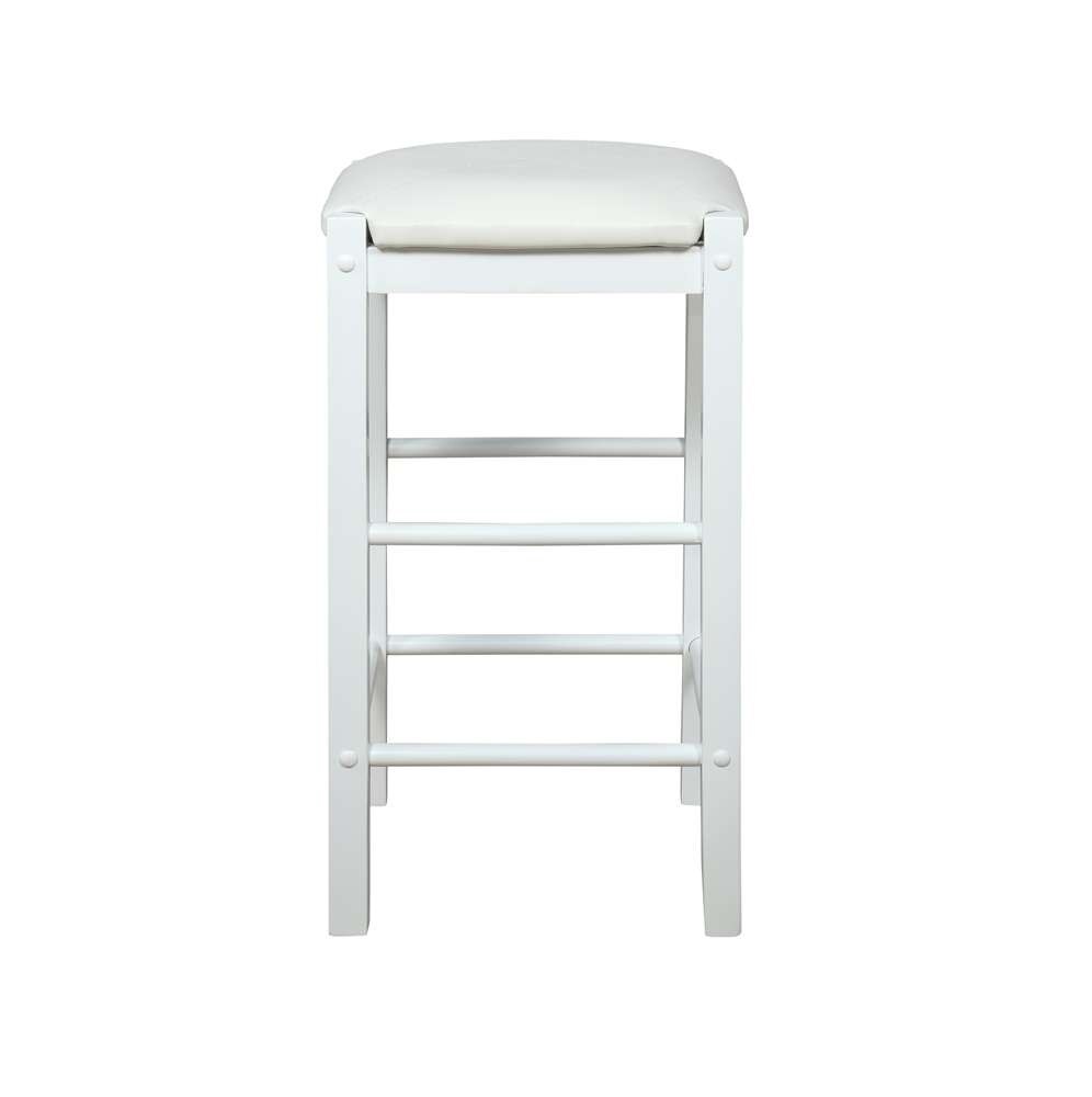 Linon Home Decor - Lancer Backless Counter Stools, White (Set of 2) - CS252WHT02U veiw 4