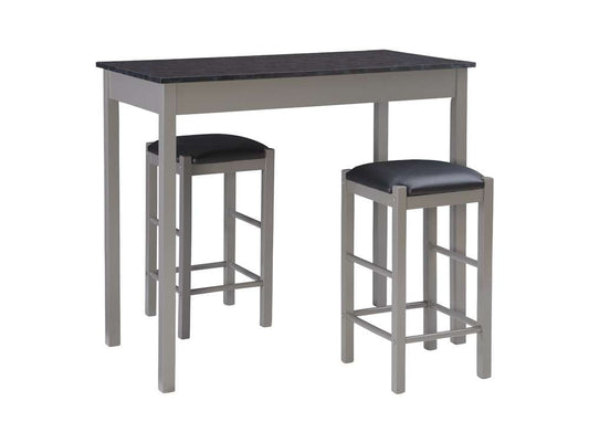 Linon Home Decor - Lancer Tavern Set Grey Faux Marble - TS50GRY01U view 1