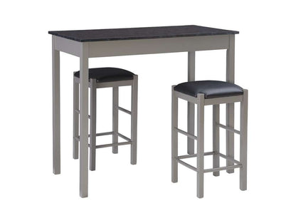 Linon Home Decor - Lancer Tavern Set Grey Faux Marble - TS50GRY01U veiw 1
