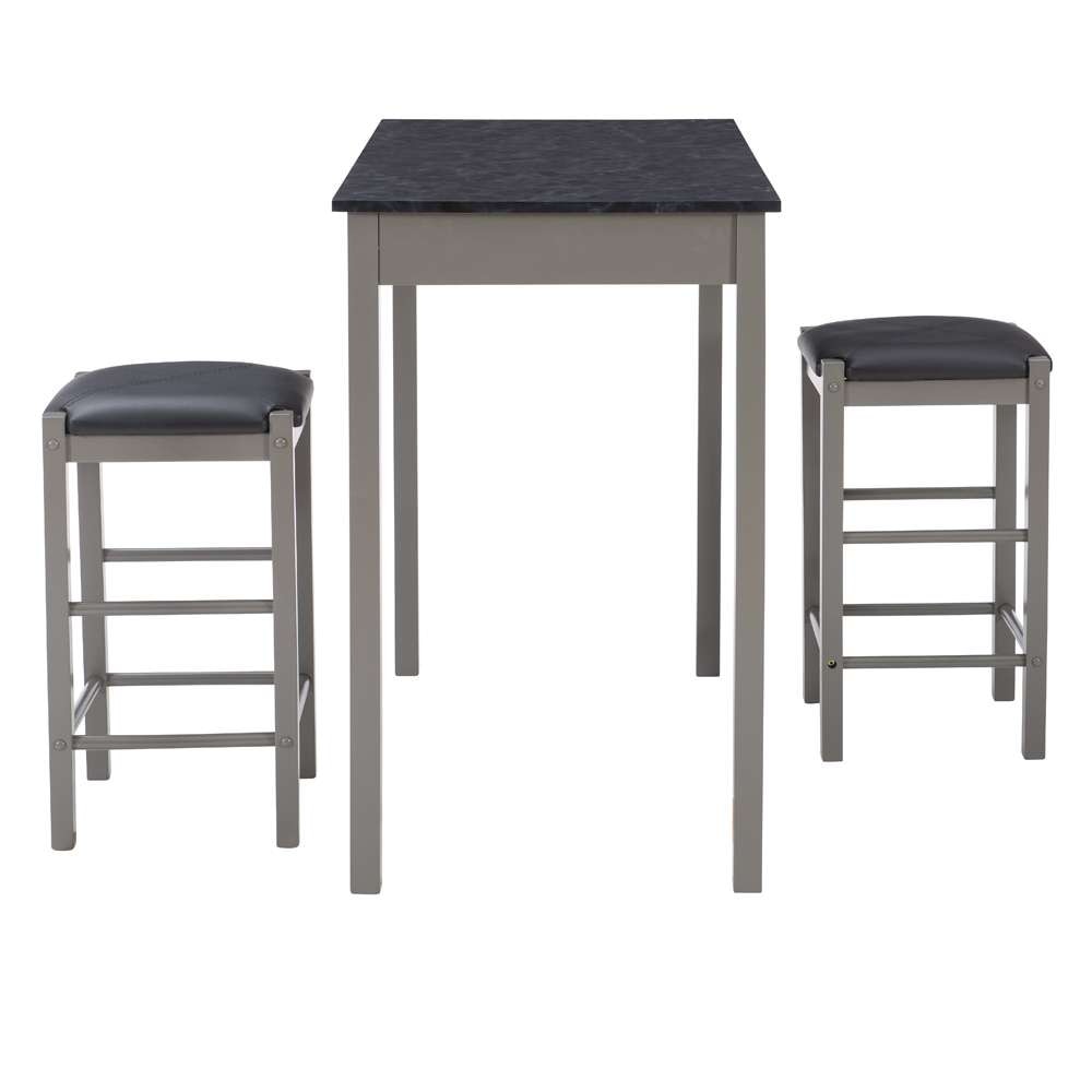 Linon Home Decor - Lancer Tavern Set Grey Faux Marble - TS50GRY01U veiw 3