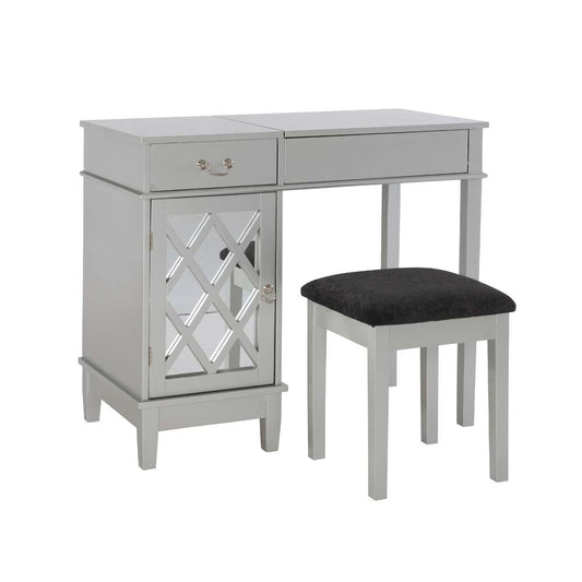 Linon Home Decor - Lattice Vanity Set - 58036SIL-01-KD-U veiw 1