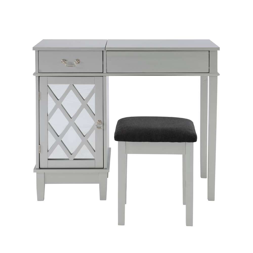 Linon Home Decor - Lattice Vanity Set - 58036SIL-01-KD-U veiw 2