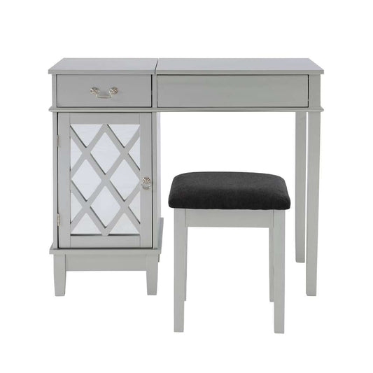 Linon Home Decor - Lattice Vanity Set - 58036SIL-01-KD-U veiw 2