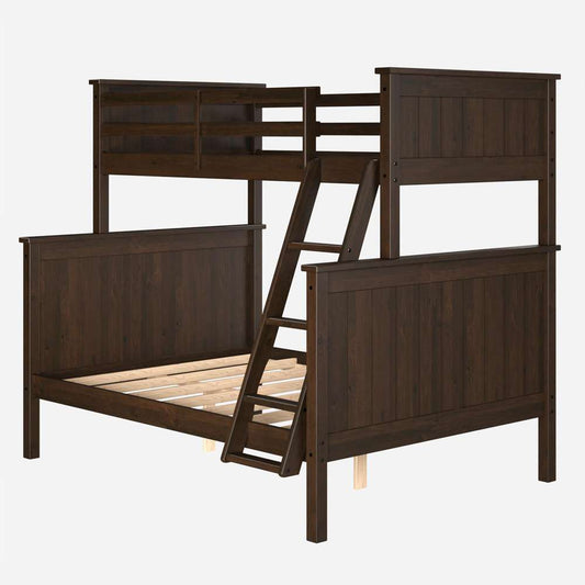 Linon Home Decor - Leah Twin Over Full Bunk Bed Walnut - BB599TFWALABU veiw 1