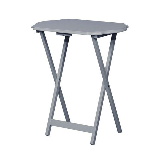 Linon Home Decor - Ledda Folding Snack Tray - Grey (Set of 2) - TT514AGRYSET02U veiw 1