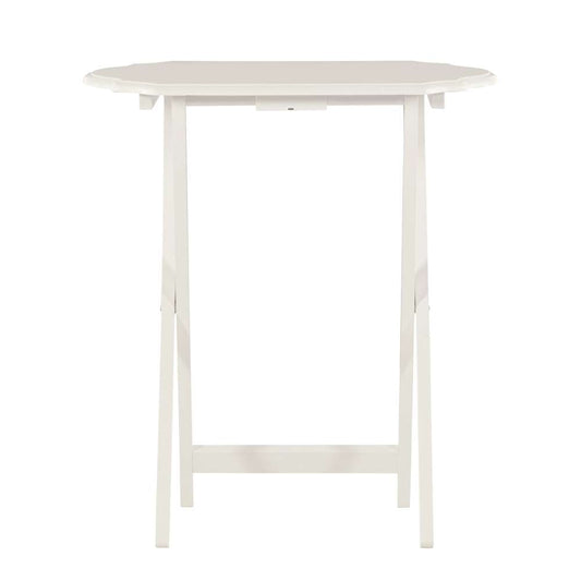 Linon Home Decor - Ledda Folding Snack Tray - White (Set of 2) - TT514AWHSET02U veiw 2