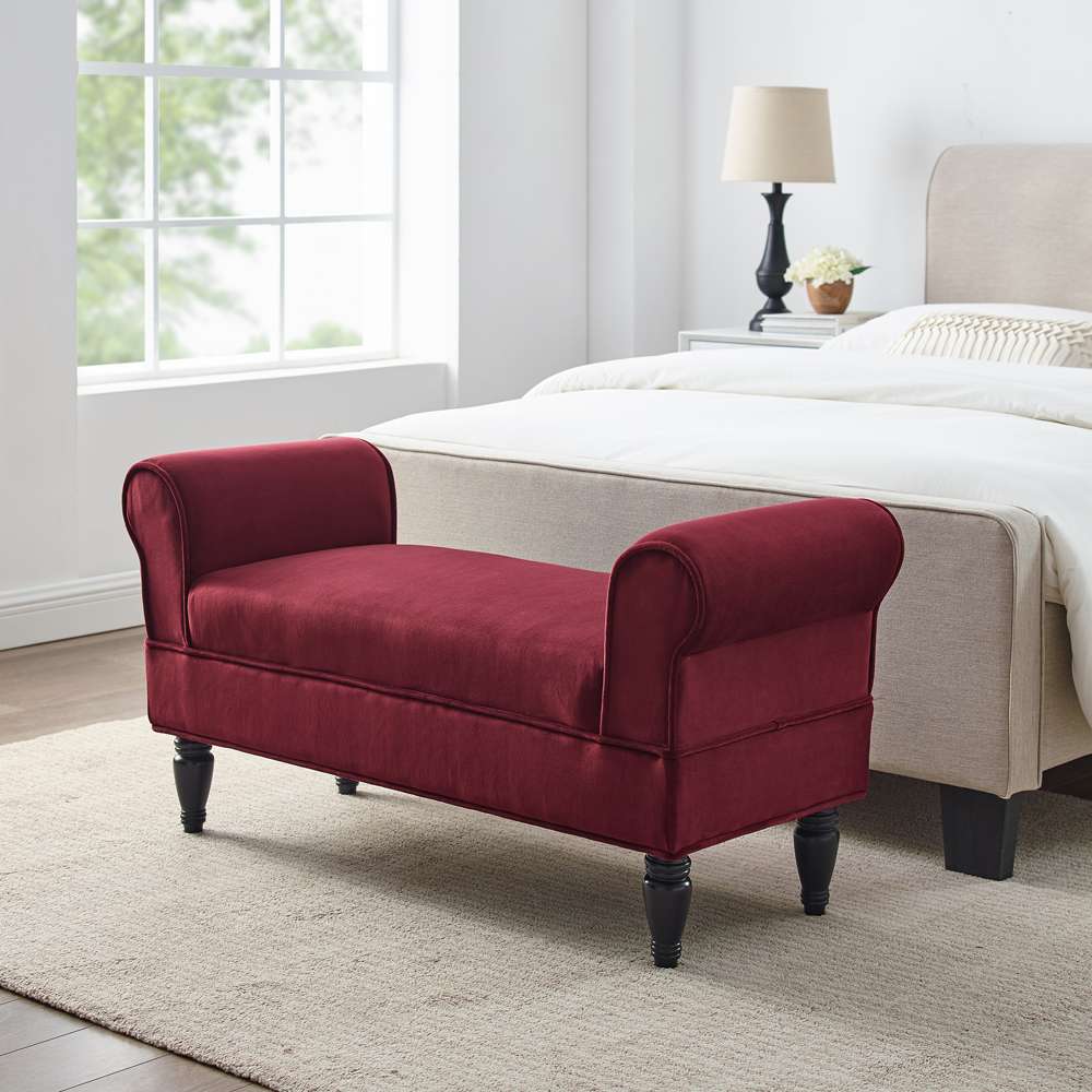 Linon Home Decor - Lillian Bench Berry - 36030BER-01-KD-U veiw 1