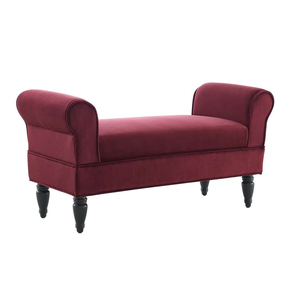 Linon Home Decor - Lillian Bench Berry - 36030BER-01-KD-U veiw 3