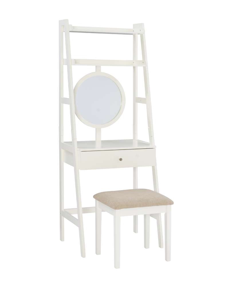 Linon Home Decor - Lilymae Leaning Vanity With Stool - VS074WHT01U veiw 2