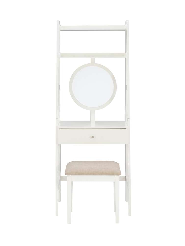 Linon Home Decor - Lilymae Leaning Vanity With Stool - VS074WHT01U veiw 3
