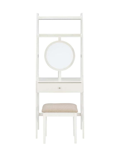 Linon Home Decor - Lilymae Leaning Vanity With Stool - VS074WHT01U veiw 3