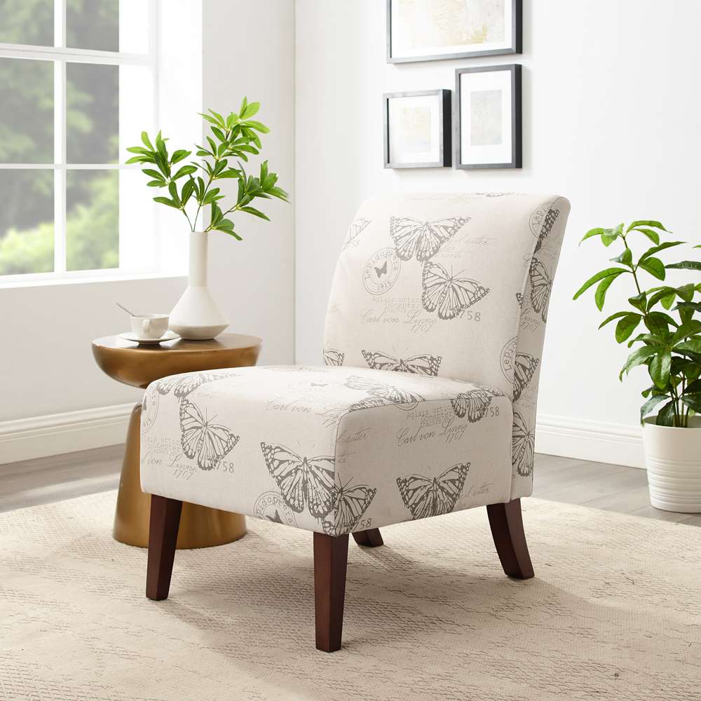 Linon Home Decor - Linen Butterfly Lily Chair - 98320BUTT01U veiw 1