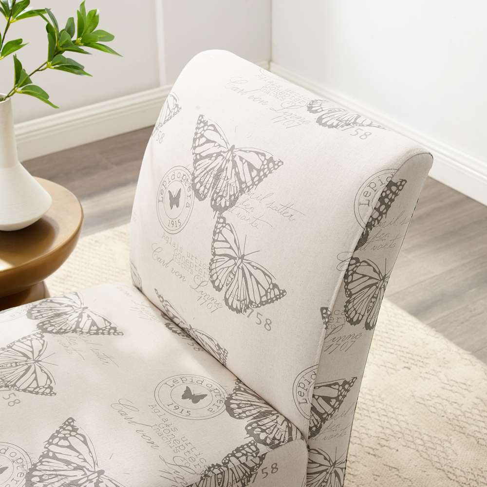Linon Home Decor - Linen Butterfly Lily Chair - 98320BUTT01U veiw 2