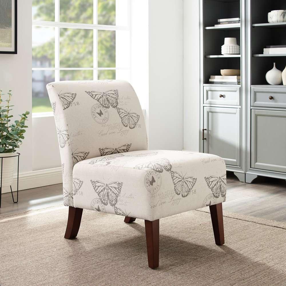 Linon Home Decor - Linen Butterfly Lily Chair - 98320BUTT01U veiw 3