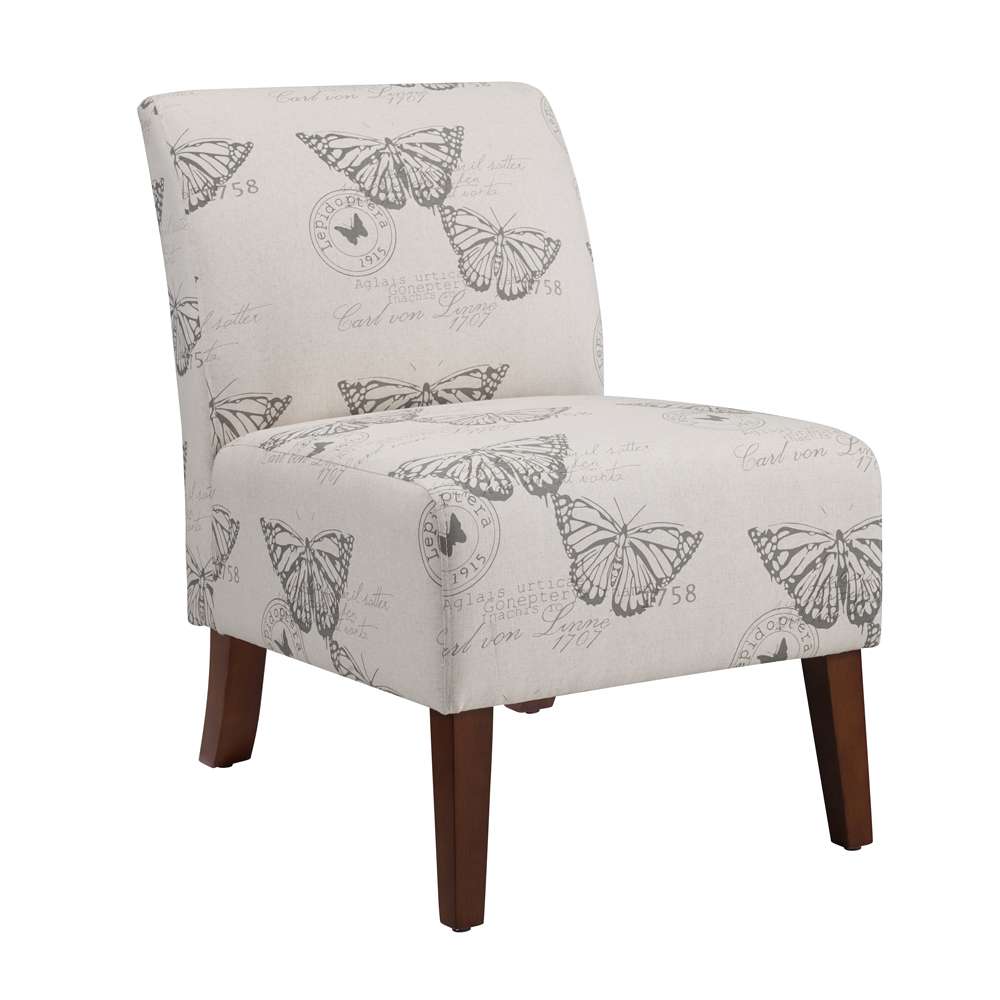 Linon Home Decor - Linen Butterfly Lily Chair - 98320BUTT01U veiw 4