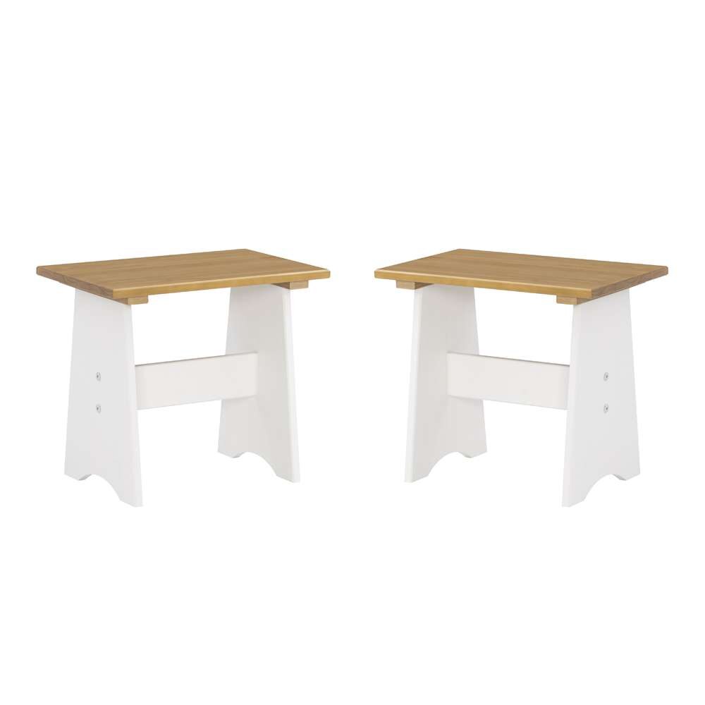 Linon Home Decor - Linson Small Backless Benches - Hnywht (Set of 2) - LN833HNYWHT01U veiw 5