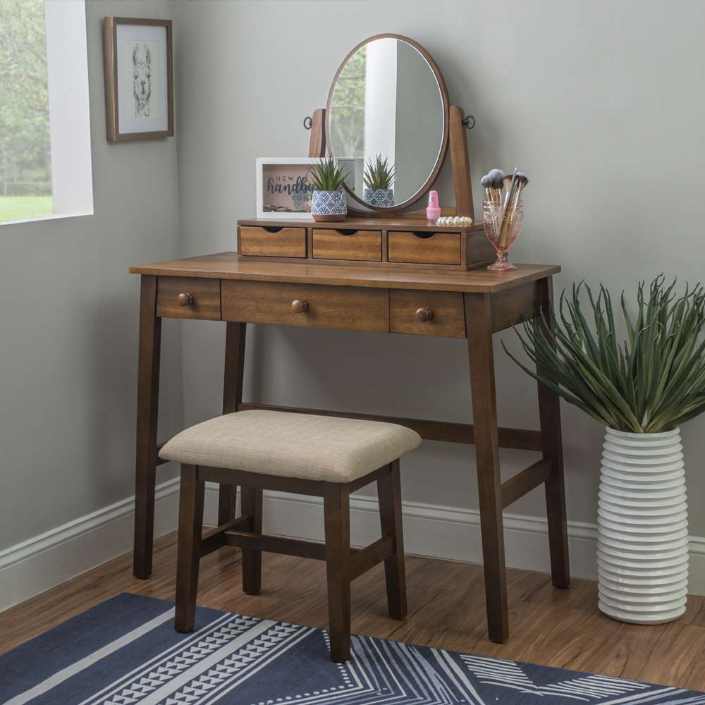 Linon Home Decor - Lorna Vanity Set - VS067WAL01U veiw 6