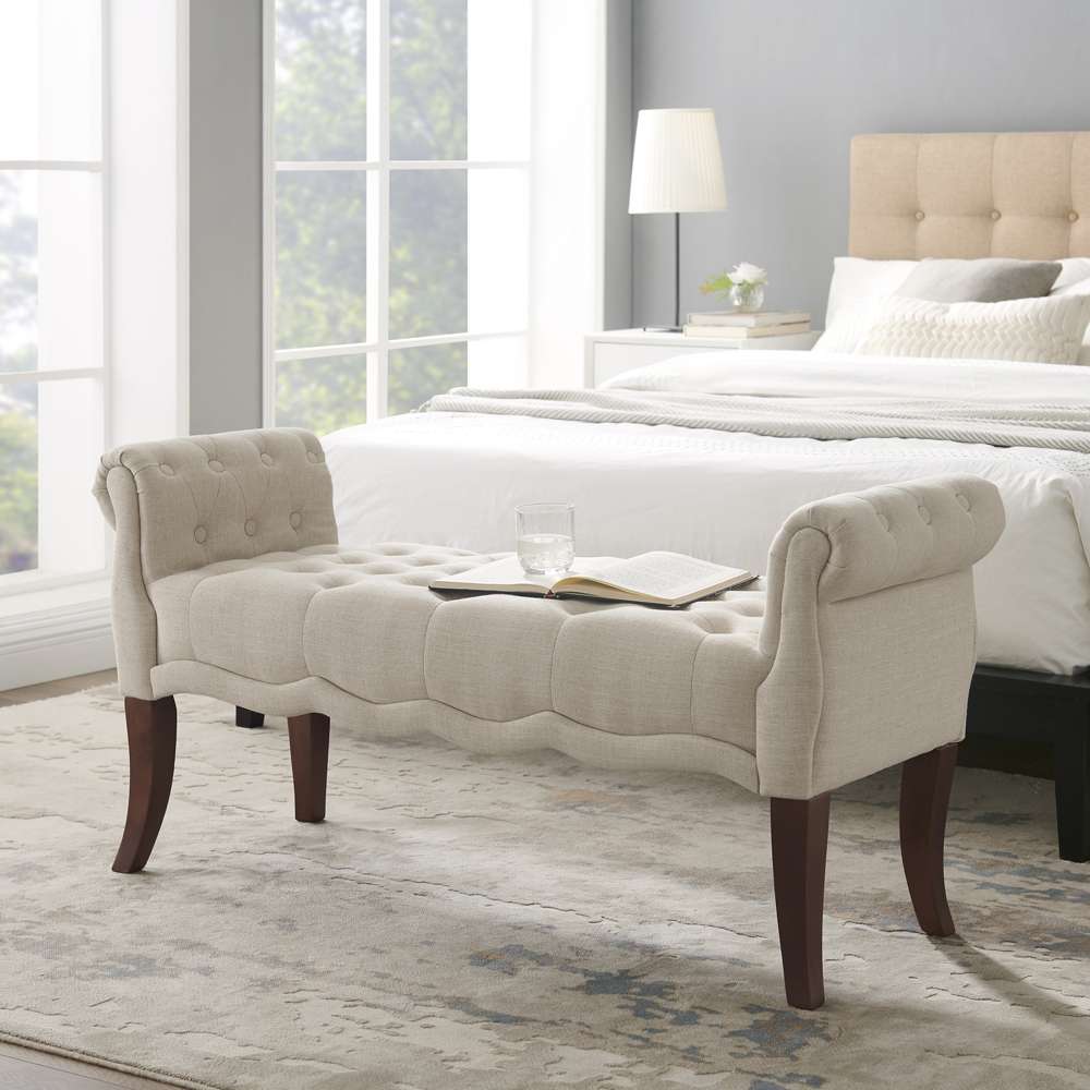Linon Home Decor - Madison Natural Roll Arm Bench  - BH060NAT01U veiw 1