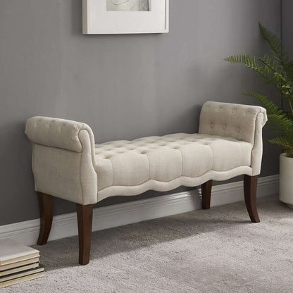 Linon Home Decor - Madison Natural Roll Arm Bench  - BH060NAT01U veiw 3