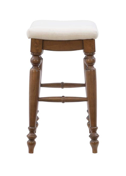 Linon Home Decor - Marino 25in Backless Counter Stool, Linen/Walnut - CS241WAL01U veiw 3