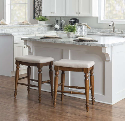 Linon Home Decor - Marino 25in Backless Counter Stool, Linen/Walnut - CS241WAL01U veiw 5