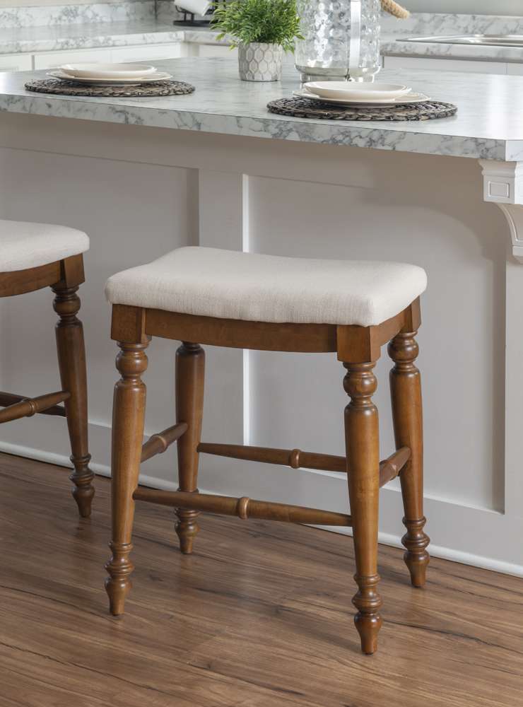 Linon Home Decor - Marino 25in Backless Counter Stool, Linen/Walnut - CS241WAL01U veiw 6