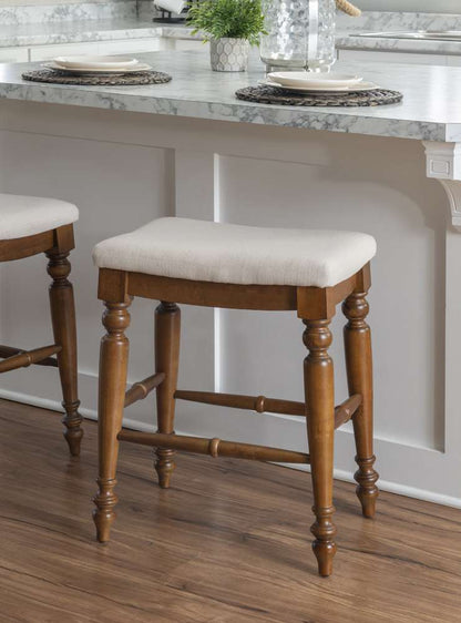 Linon Home Decor - Marino 25in Backless Counter Stool, Linen/Walnut - CS241WAL01U veiw 6