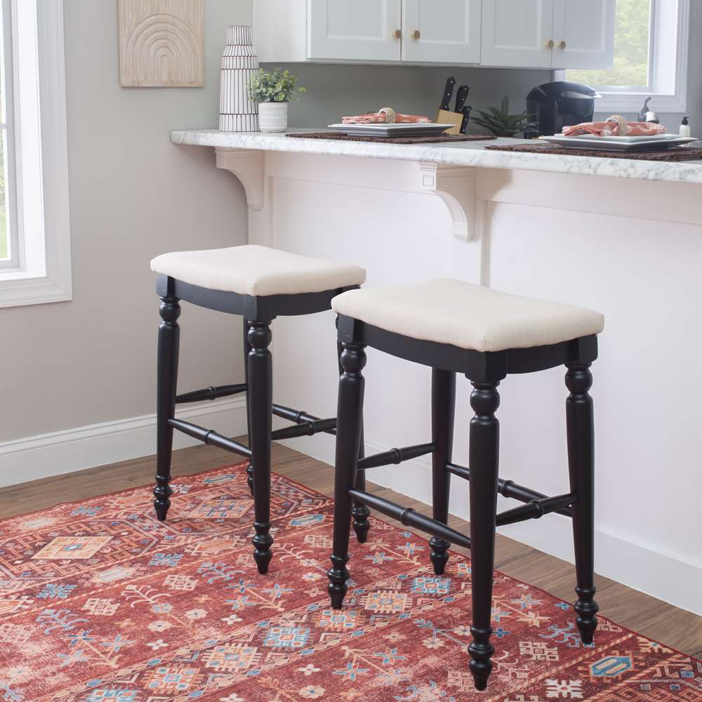 Linon Home Decor - Marino Black Backless Bar Stool - BS206ABLK01U veiw 7