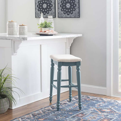Linon Home Decor - Marino Blue Backless Bar Stool - BS202BLUE01U veiw 6