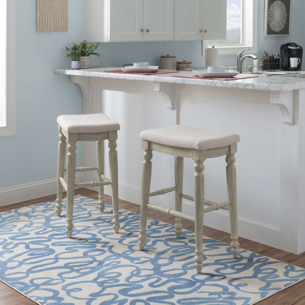 Linon Home Decor - Marino White Wash Backless Bar Stool - BS204WWSH01U veiw 5