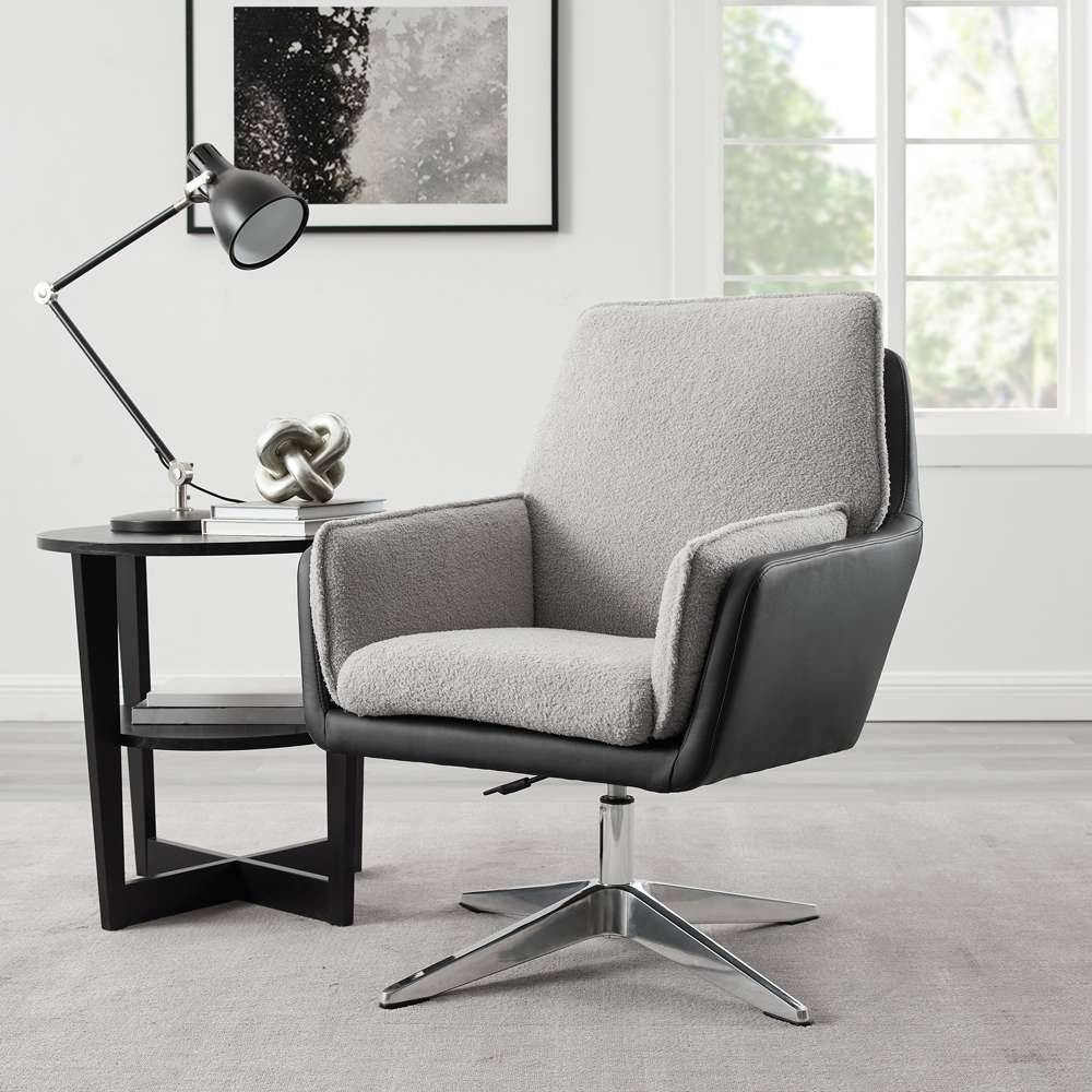 Linon Home Decor - Marion Swivel Chair Black Grey - CH270BLKGRY01U veiw 1