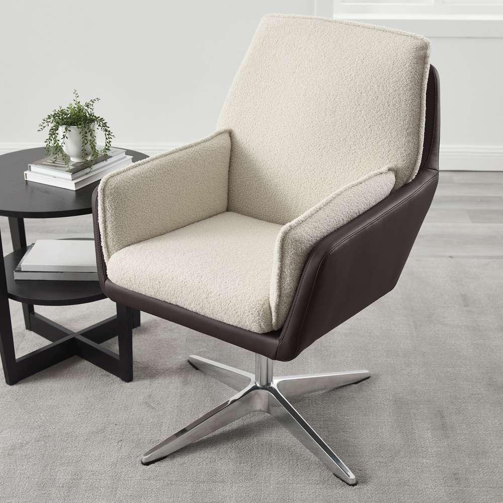 Linon Home Decor - Marion Swivel Chair Brown Natural - CH270BRNNAT01U veiw 2