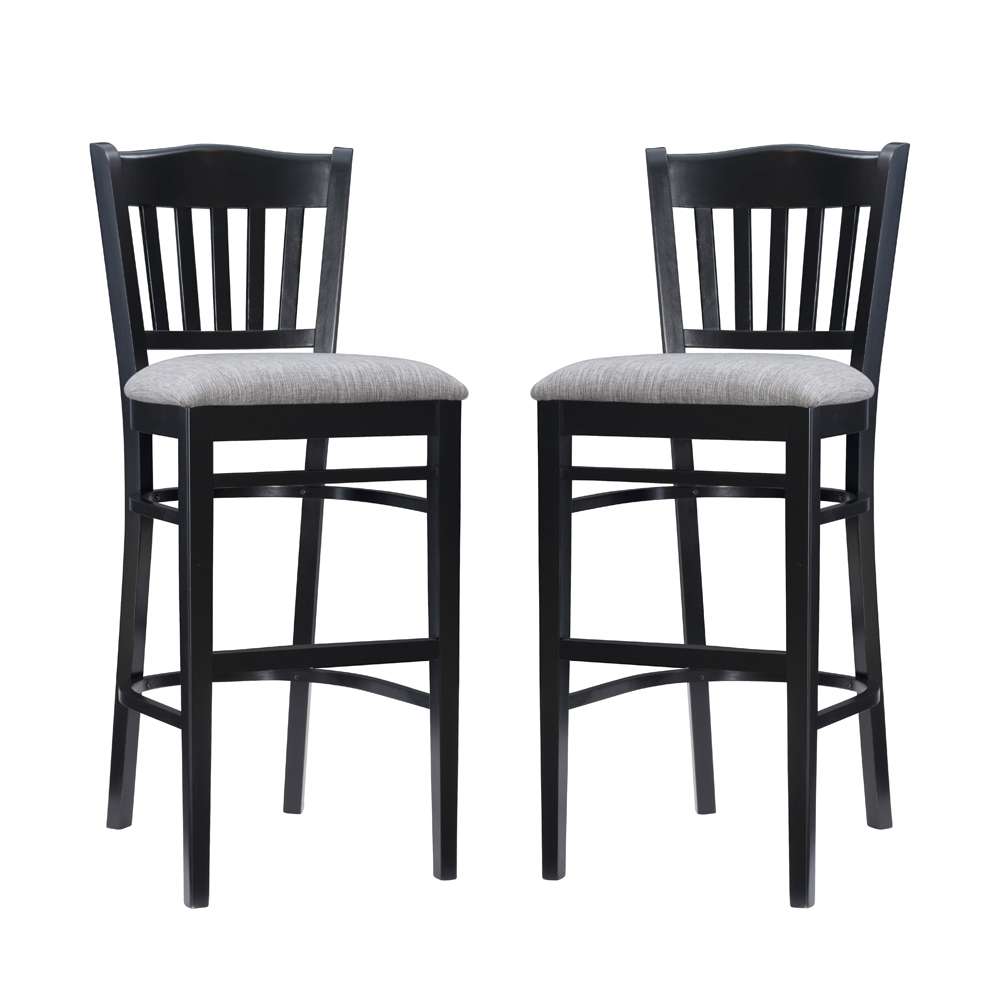 Linon Home Decor - Maryah Upholstered Barstool Black (Set of 2) - BS282BLK02ASU veiw 2