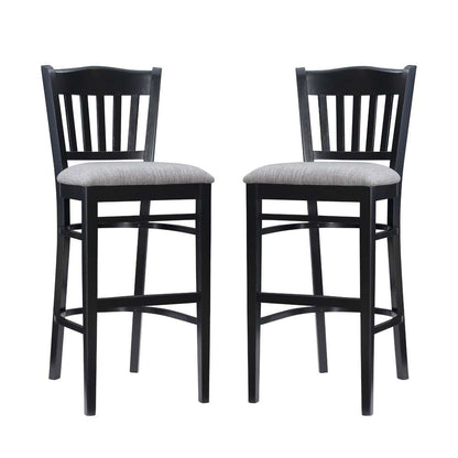 Linon Home Decor - Maryah Upholstered Barstool Black (Set of 2) - BS282BLK02ASU veiw 2