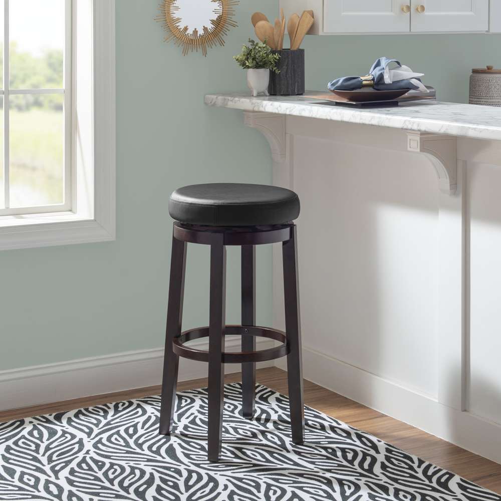 Linon Home Decor - Maya Black 29 Inches Bar Stool - 98353KBLK-01-KD veiw 6