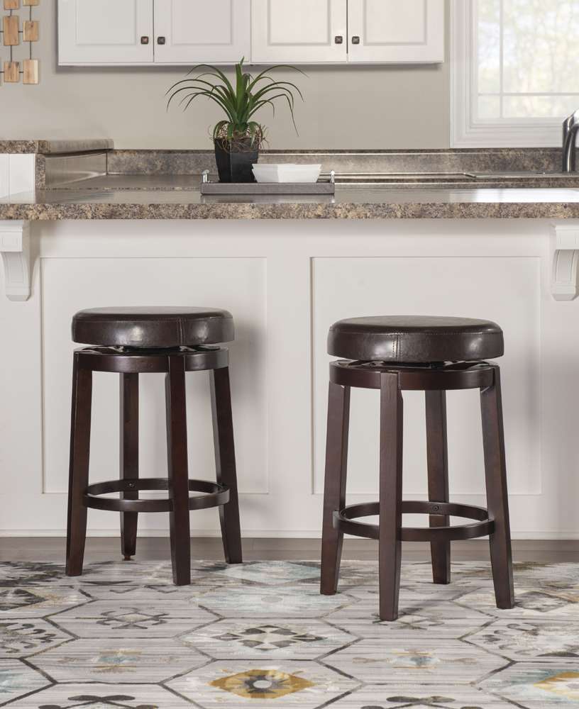 Linon Home Decor - Maya Brown 24 Inches Counter Stool - 98352BRN-01-KD veiw 4
