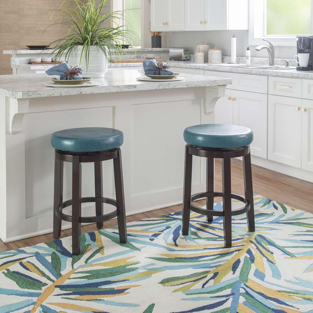 Linon Home Decor - Maya Teal 24 Inches Counter Stool - 98352TEA-01-KD veiw 5