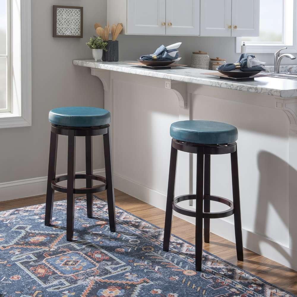 Linon Home Decor - Maya Teal 29 Inches Bar Stool - 98353TEA-01-KD veiw 5