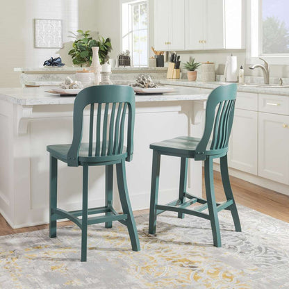 Linon Home Decor - Maylen Green Counter Stool W Wood Seat (Set of 2) - BS294GRN02ASU veiw 6