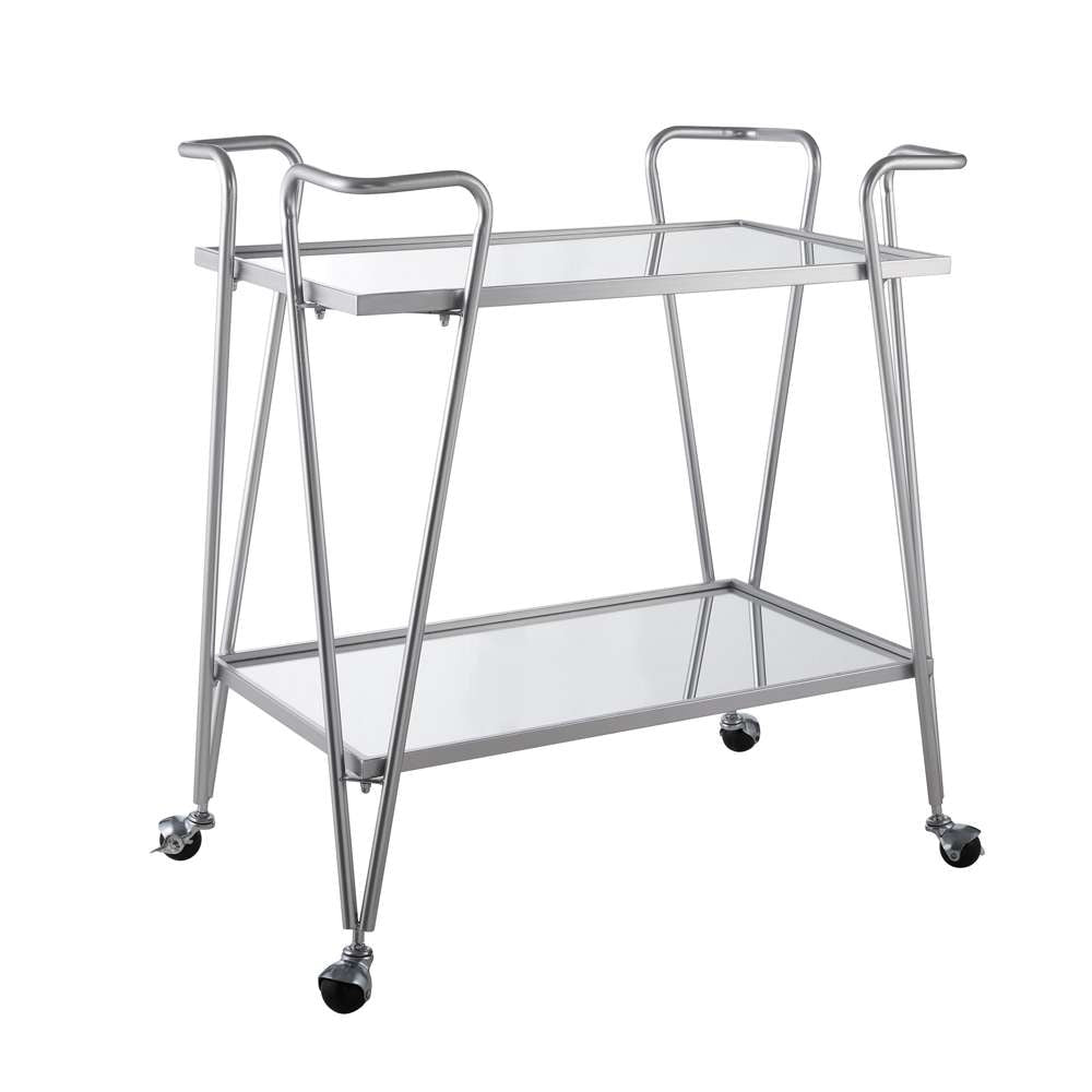 Linon Home Decor - Mid-Century Bar Cart Silver - KI108SILKD01 veiw 1