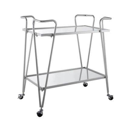 Linon Home Decor - Mid-Century Bar Cart Silver - KI108SILKD01 veiw 1