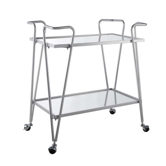 Linon Home Decor - Mid-Century Bar Cart Silver - KI108SILKD01 veiw 1