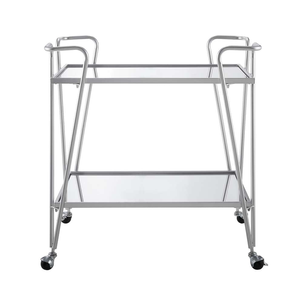 Linon Home Decor - Mid-Century Bar Cart Silver - KI108SILKD01 veiw 2